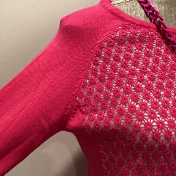 Jessica Hot Pink Crochet Sweater - Picture 9 of 9